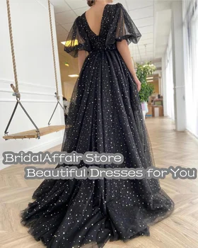 BridalAffair Black Star čipke i Kratke haljine za maturalne sa zelenim Rukavima 2021 Nove sjajne haljine za Maturalnu večer  10