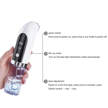 Električni Mali Mjehurić za Uklanjanje Akni USB Punjiva Ciklus Vode Pore i Akne Uklanjanje Akni Vakuum Usisni Čistač za Lice Alat  10