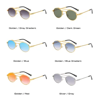 SEAN je Modni Okrugli ženske sunčane naočale u Retro stilu s dvostrukim mostovima Metalne naočale Za muškarce Šareno ogledalo pokriva Nijanse UV400 Sunčane naočale  10
