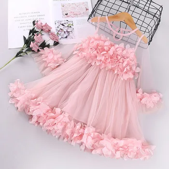 2022 Ljetna moda Haljina od tila s cvjetnim uzorkom za malu djecu Dječja odjeća Dječja haljina za djevojčice, Haljine za djevojčice s cvjetnim uzorkom Korejski dječja odjeća  10