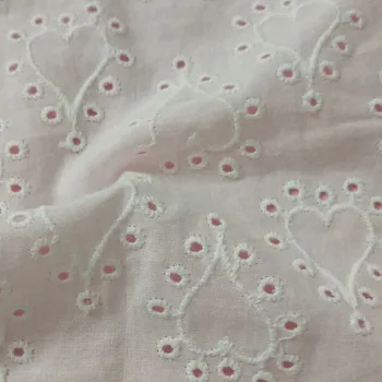 Bijela Vezeni Pamuk Tkanina Širine 130 cm s ljubavnim uzorcima Odjeća Za šivanje Suknja Tkanina cvjetne čipke Tkanina Vjenčanje Tekstila  10
