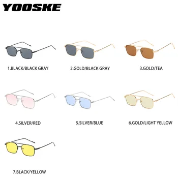 YOOSKE Male crne Sunčane naočale Za muškarce boxy Vintage naočale za žene hip-hop Modni Metalne marke dizajnerske naočale UV400 Ogledalo  10
