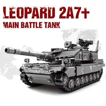 MilitaiesTanks Challenger Leopard 2A7+ Glavni Borbeni Tenk Vojnici i Policajci Gradivni Blokovi WW2 Cigle Vojne Djeca Dječje Igračke, Pokloni  10