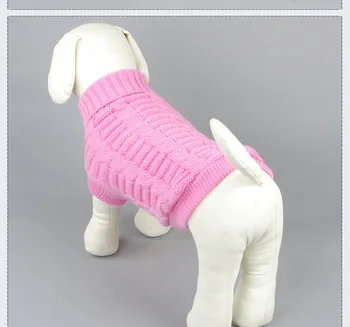 Klasičan zimski pletene pulover s visokim ulivni male srednje velike Pse i Mačke Chihuahua Jazavčar Dres Pulover Kaput za štence Odijevanje  10