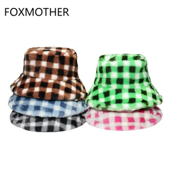 FOXMOTHER Nova Zimska kapa od umjetnog krzna Crno-siva Pokrivač pokrivač Ribarsko kapa Ribolov kape za žene i muškarce 2021  10