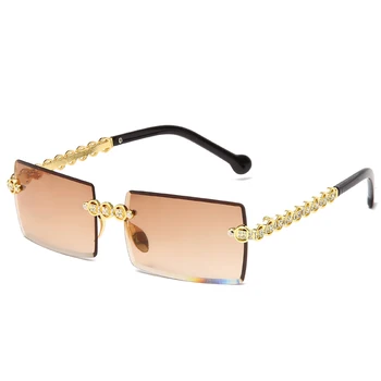 Modni trg sunčane naočale s dijamantima rimless Novi Marke dizajn Ženske male sunčane naočale Luksuzne Metalik nijanse UV400 Naočale  10