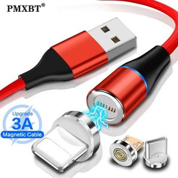 PMXBT LED Magnetski USB kabel 3A Brzo Punjenje Kabel Tipa C Magnetsko Punjač, Micro USB Kablove Mobilni Telefon iPhone 13 12 11 Kabel  10
