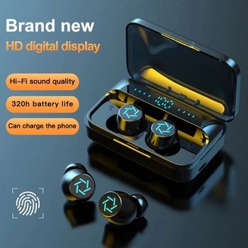 S15 Bluetooth 5,0 TWS Bežične Slušalice IPX7 HIFI 3D Stereo Bežični LED Zaslon Slušalice 2200 mah kao gaming slušalice Power Bank  10