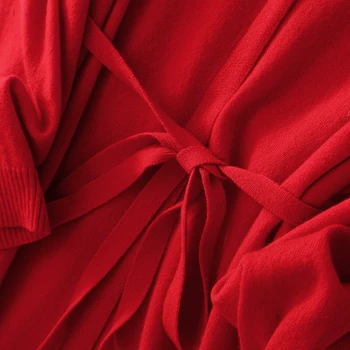 кашемировое вязаное haljina za žene Jednostavan dizajn V-izrez u obliku dugih rukava Zone Ručni haljina 3 Boje Nova moda  10