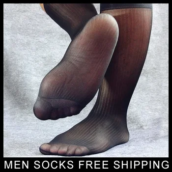 Novi dolazak Gospodo prozirne čarape do koljena Formalne Gospodo Kožna obuća Muško Odijelo za haljine Čarape Čarape čarape Crna Tamno plava-bijela  10