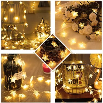 Zvijezda Gudački Svjetlo LED Božićni Vijenac je Vila Gudački Svjetlo 2,5 M Vanjski Unutarnji Spavaća soba Glavni College Vjenčanje Ramazan Ukras  10