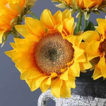 Umjetno Cvijeće Buket Suncokreta Imitacija Svila Lažni Cvijet Flores za Kućnog Vrta Svadbeni Nakit  10