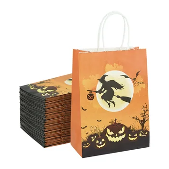 21x15x8 cm Poklon paketi za Halloween Proizvodnja pakiranje Torba za djecu Tretira ili trik Halloween Crtani Strašilo Vještica Čokolade bombon Torba  10