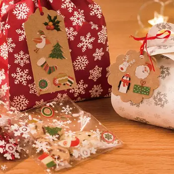 50 kom/paket Slatka božićna tema sticky papir naljepnica ukras božićnog drvca DIY razglednica Scrapbooking tiskanice, papir naljepnice  10