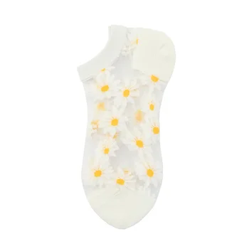 Ženske čarape Slatka Proljeće Novi Trendi s vezom slatka Kratke čarape za žene Cvijeće na щиколотке Zabavne čarape Transparentno Korejski stil  10